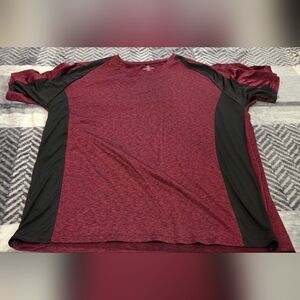 RealEssentials Maroon and Black Short Sleeve Tee